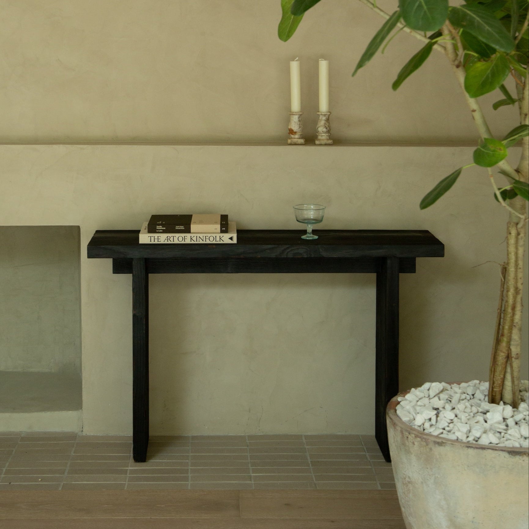 Shou Sugi Ban Entry Console