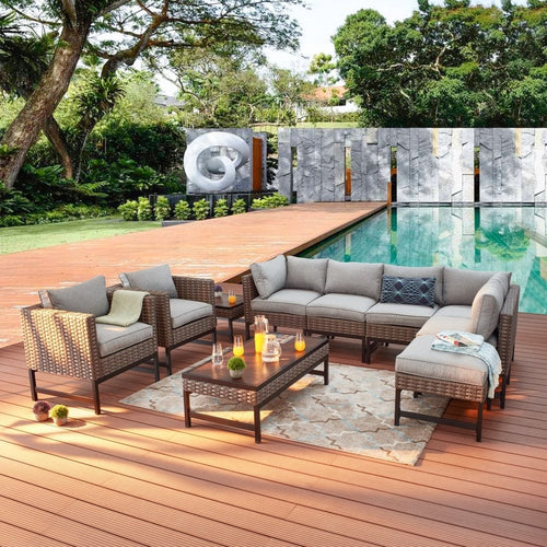 Patio Festival Right-Angle 10-Piece Outdoor Conversation Set
