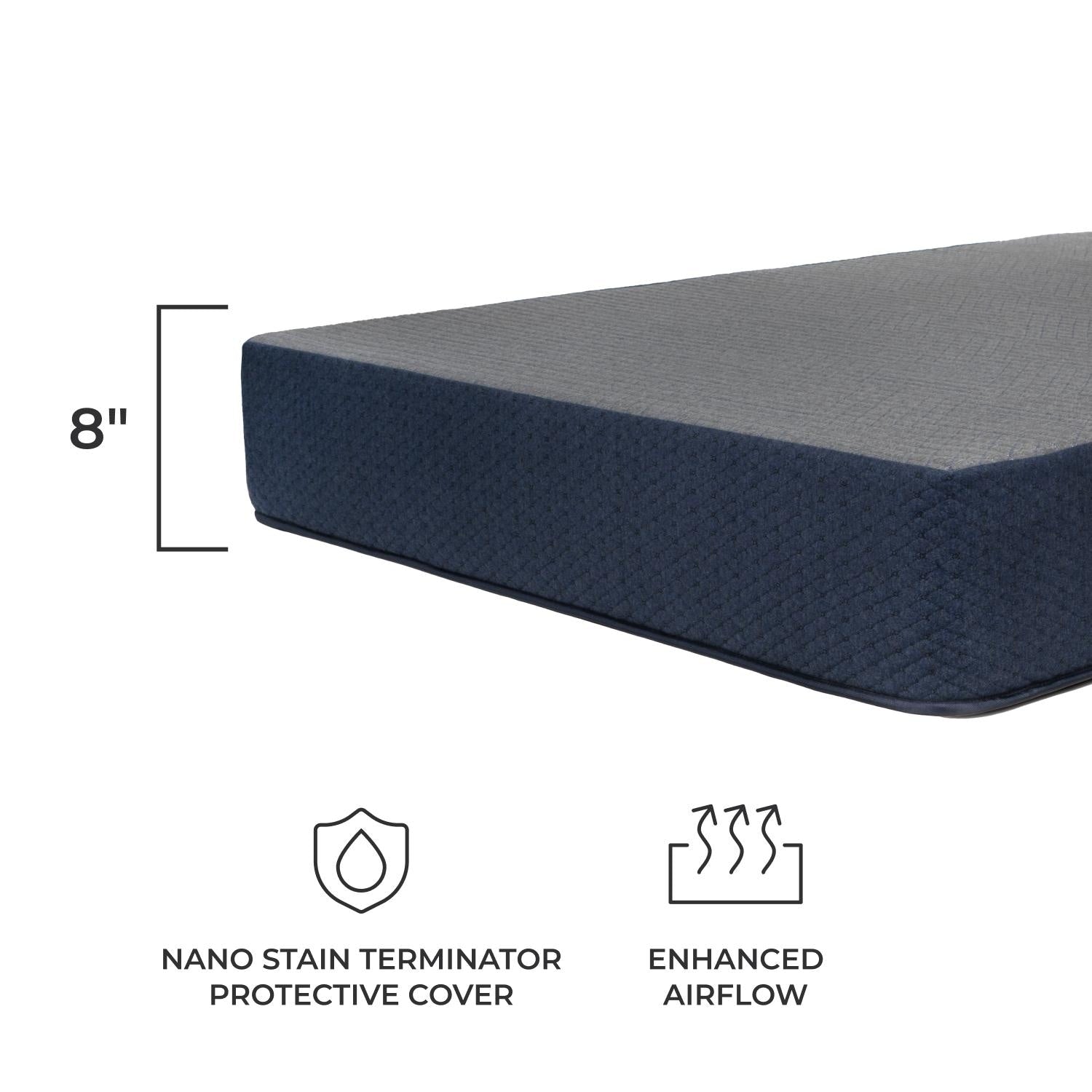 Dreamfoam Bedding Chill 8 Gel Memory Foam Mattress |RV King 70x74