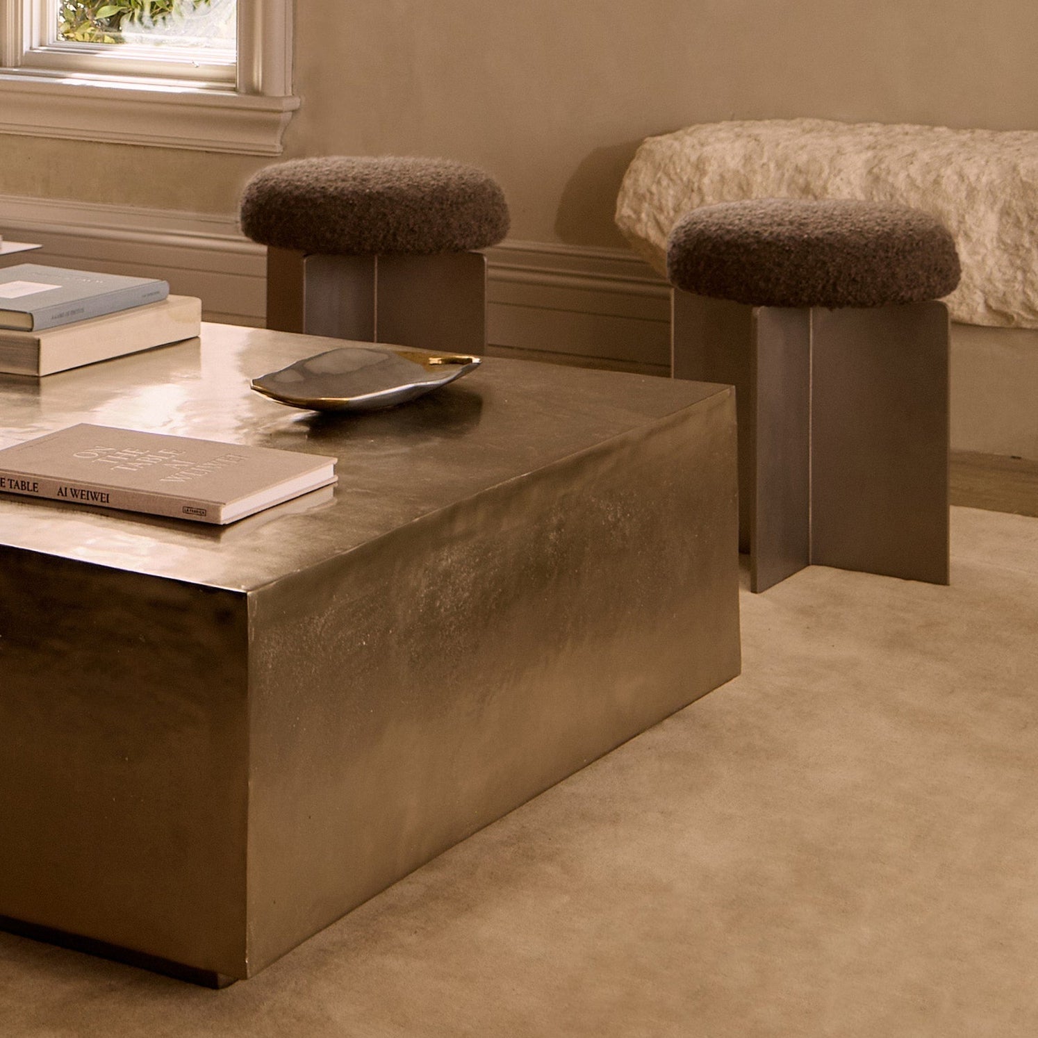 Milan Stool - Mocha Boucle