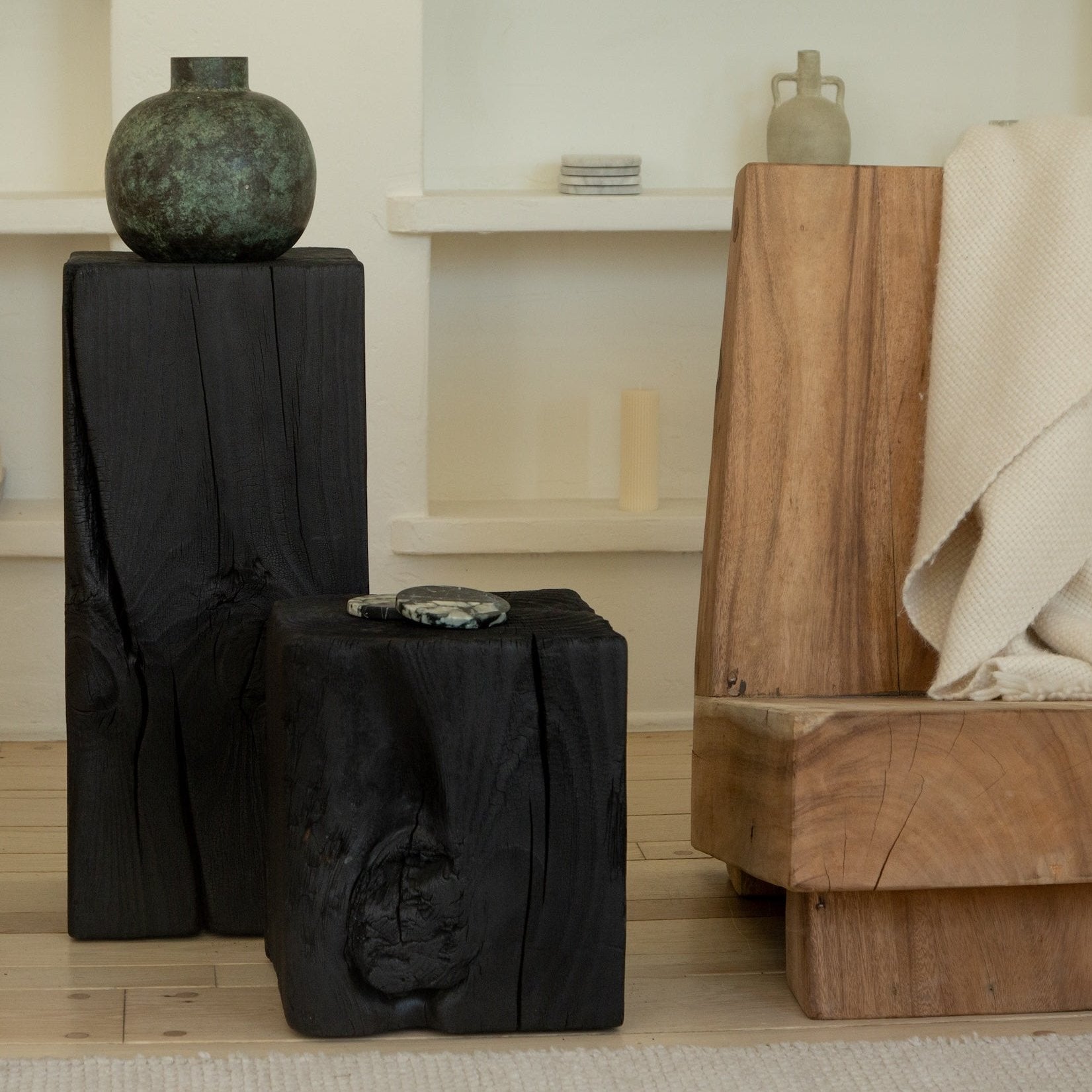 Charcoal Sculpture Pedestal - Short
