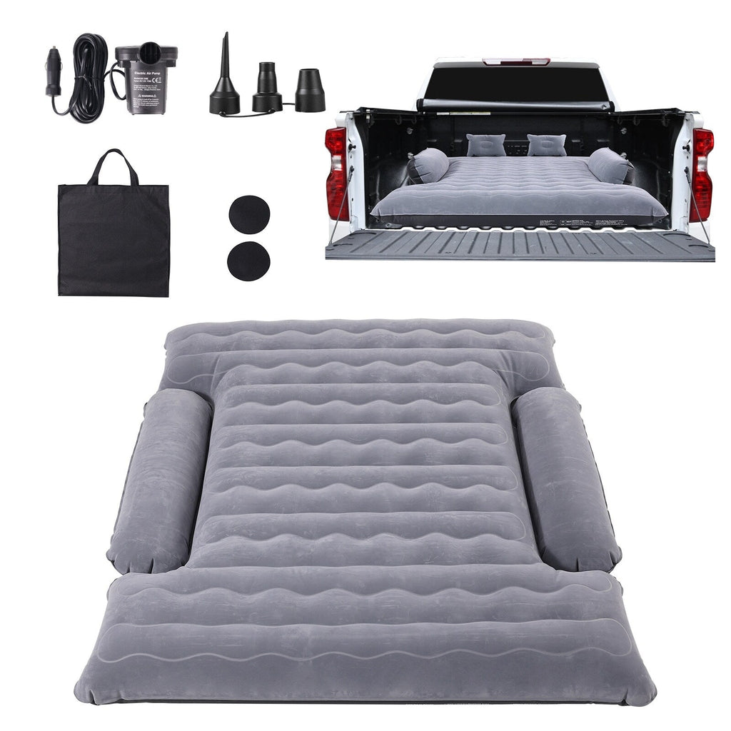Truck Bed Air Mattress, for 6-6.5 ft Full Size Truck Beds, Inflatable Air Mattress Camping Bed with 12V Air Pump 2 Pillows