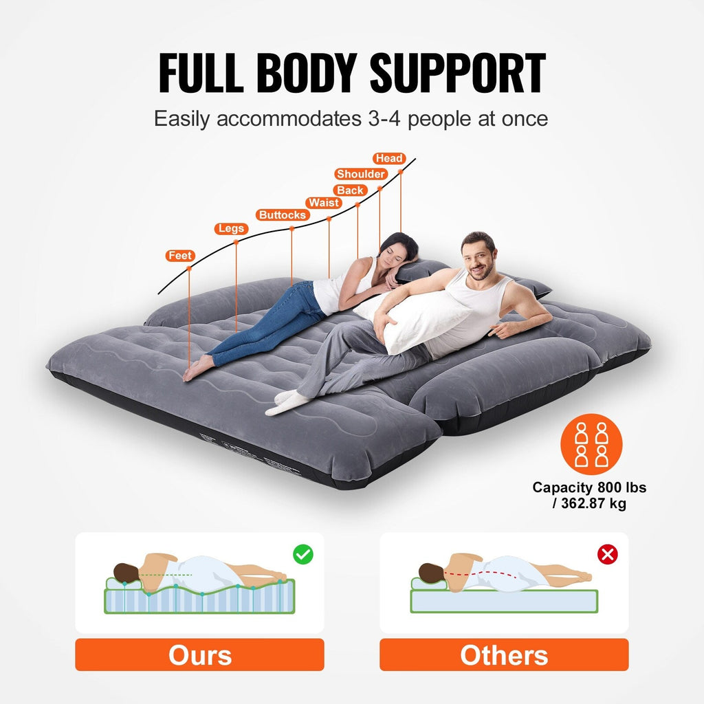 Truck Bed Air Mattress, for 6-6.5 ft Full Size Truck Beds, Inflatable Air Mattress Camping Bed with 12V Air Pump 2 Pillows
