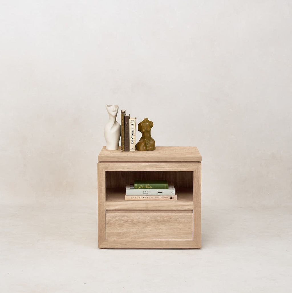 Sofita Wood Nightstand - White Oak
