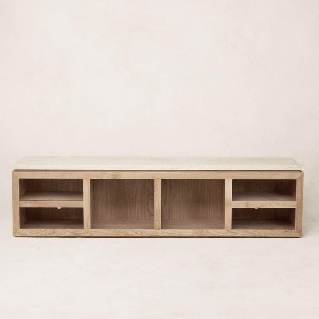 Sofita Marble Media Console - White Oak