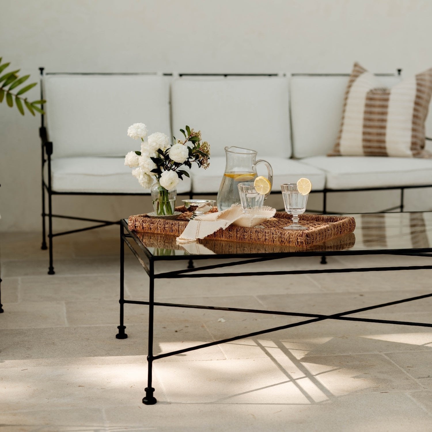 Provence Outdoor Glass Rectangular Coffee Table