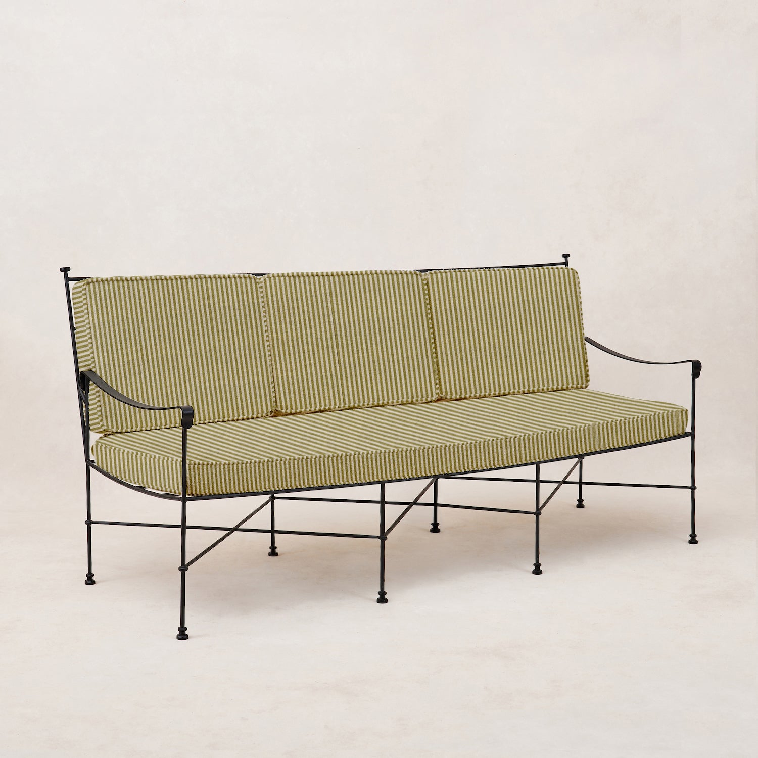 Provence Outdoor 3 Seater Sofa - Olive Striped