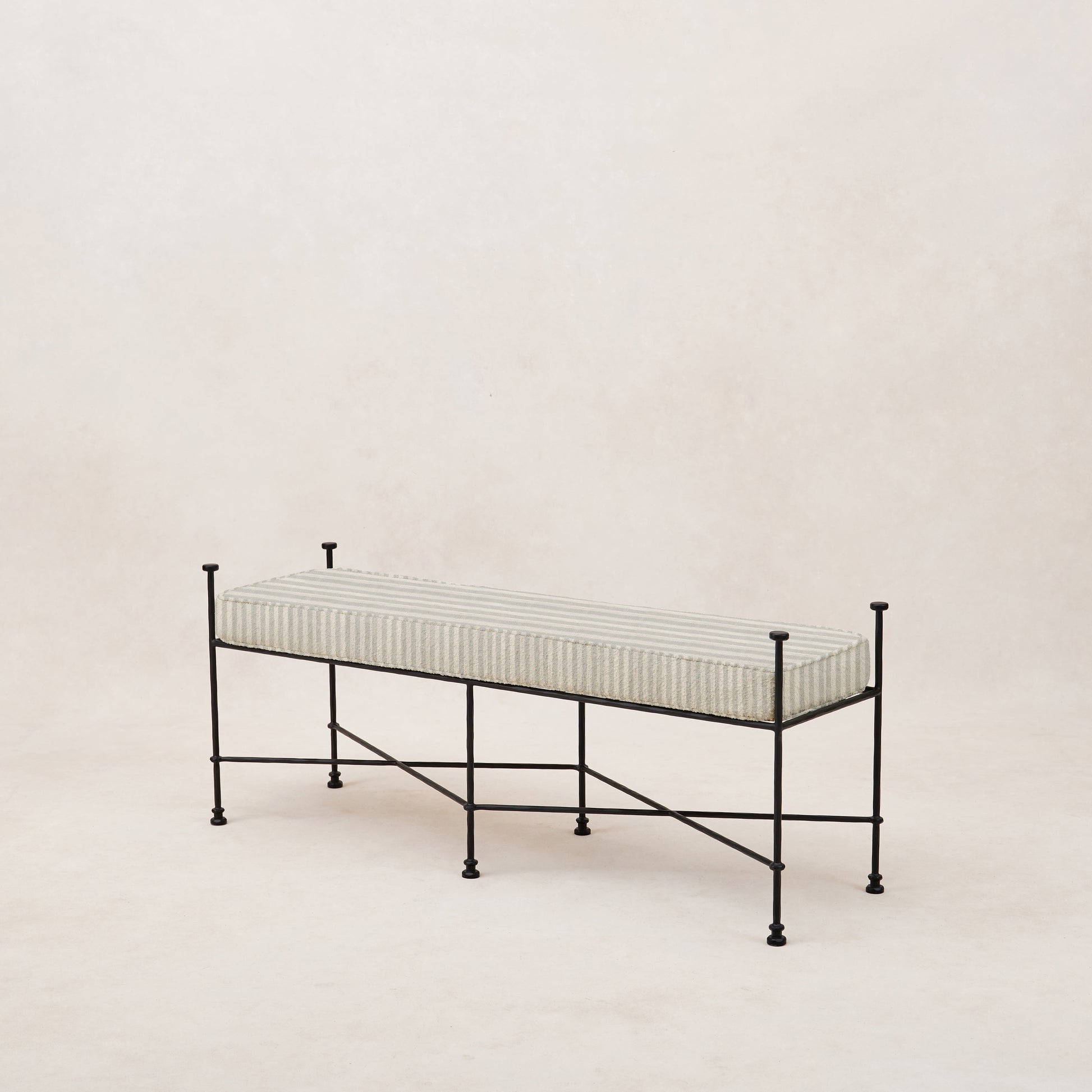 Provence Outdoor Bench - Mist Striped