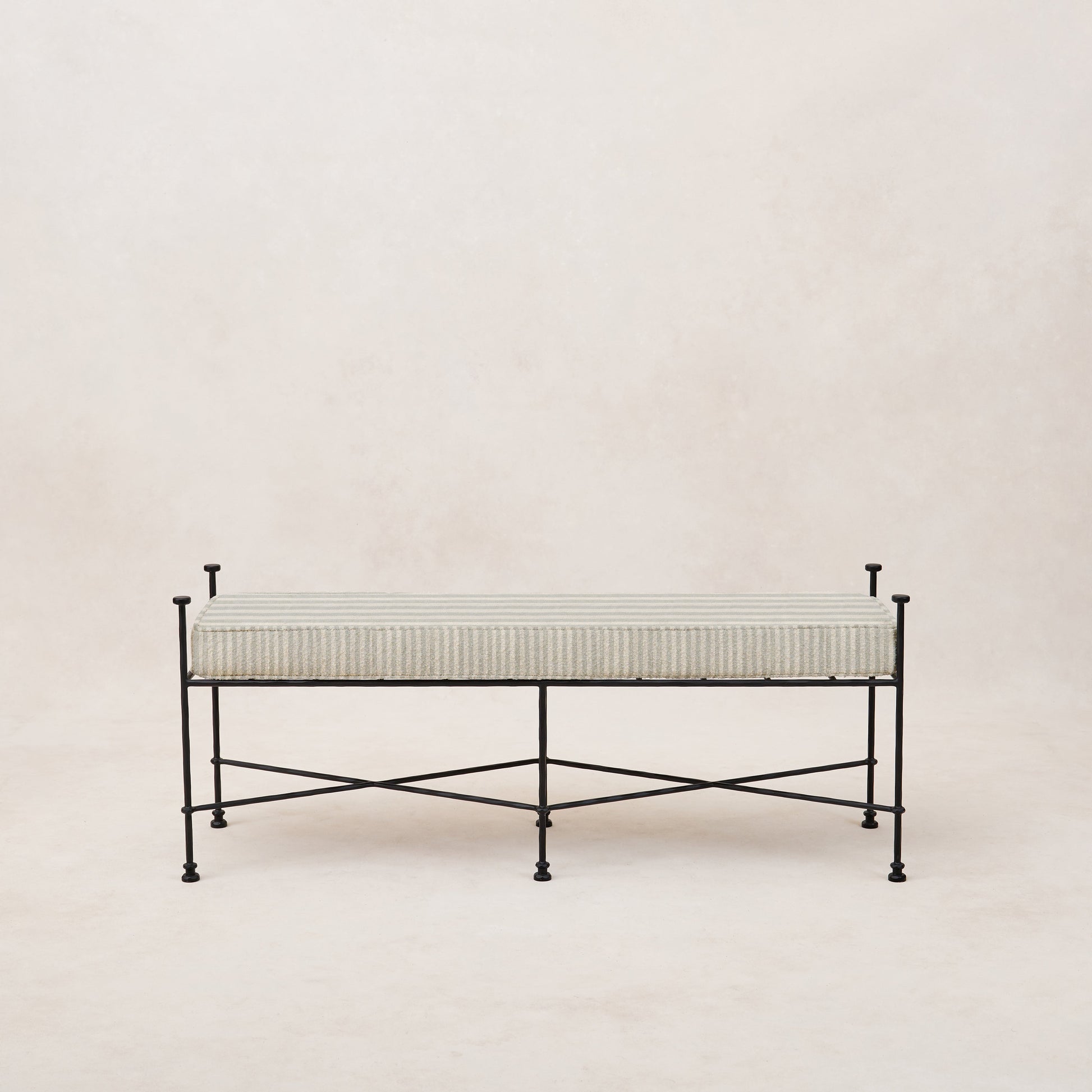 Provence Outdoor Bench - Mist Striped