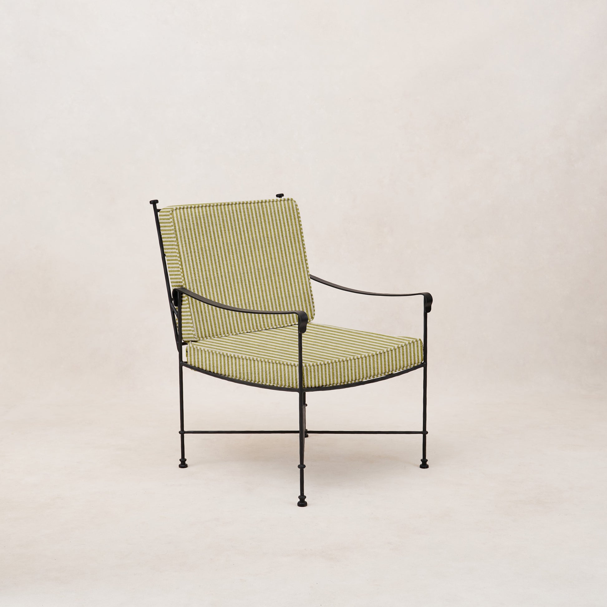 Provence Outdoor Lounge Dining Chair - Olive Striped