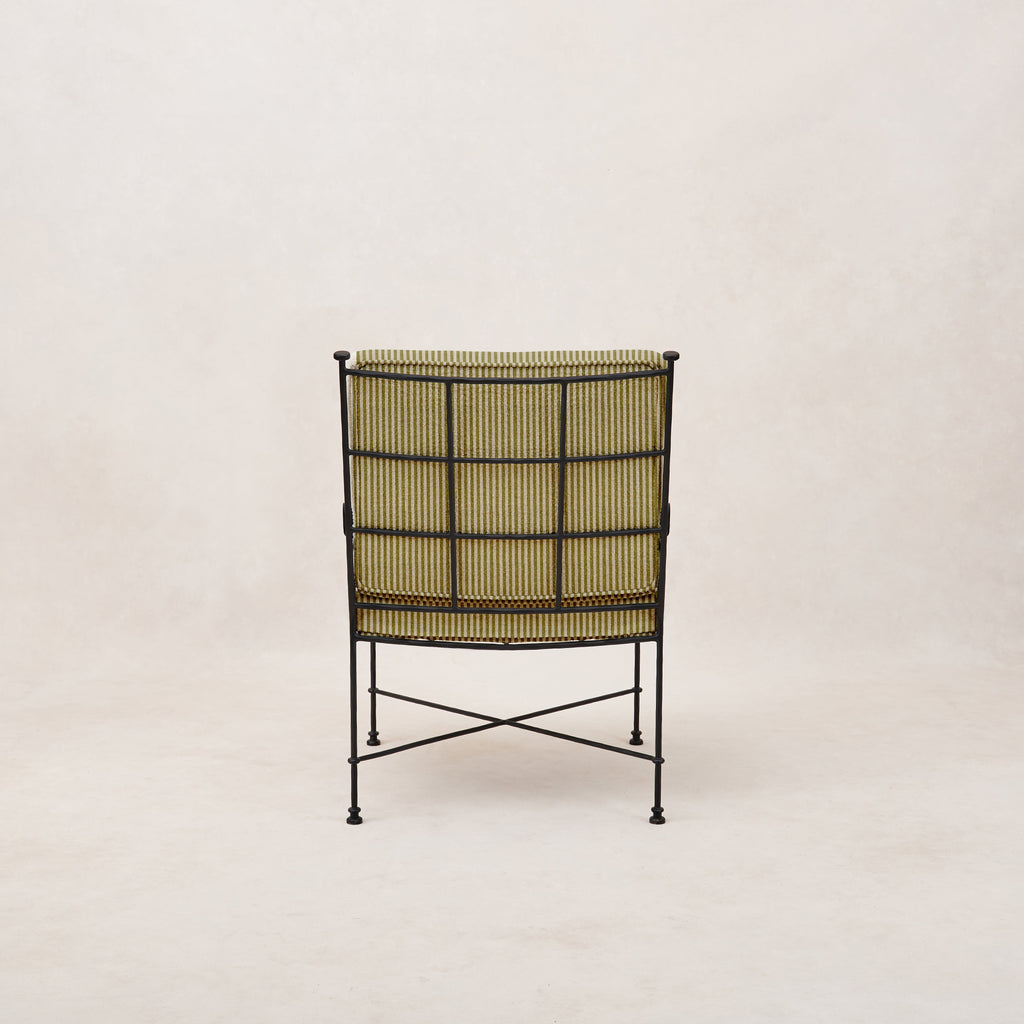 Provence Outdoor Lounge Dining Chair - Olive Striped