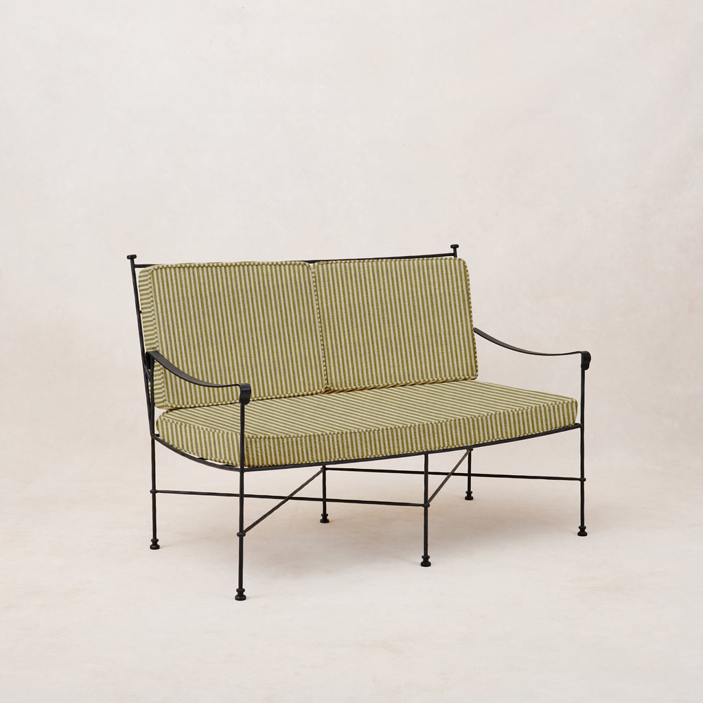 Provence Outdoor Loveseat - Olive Striped