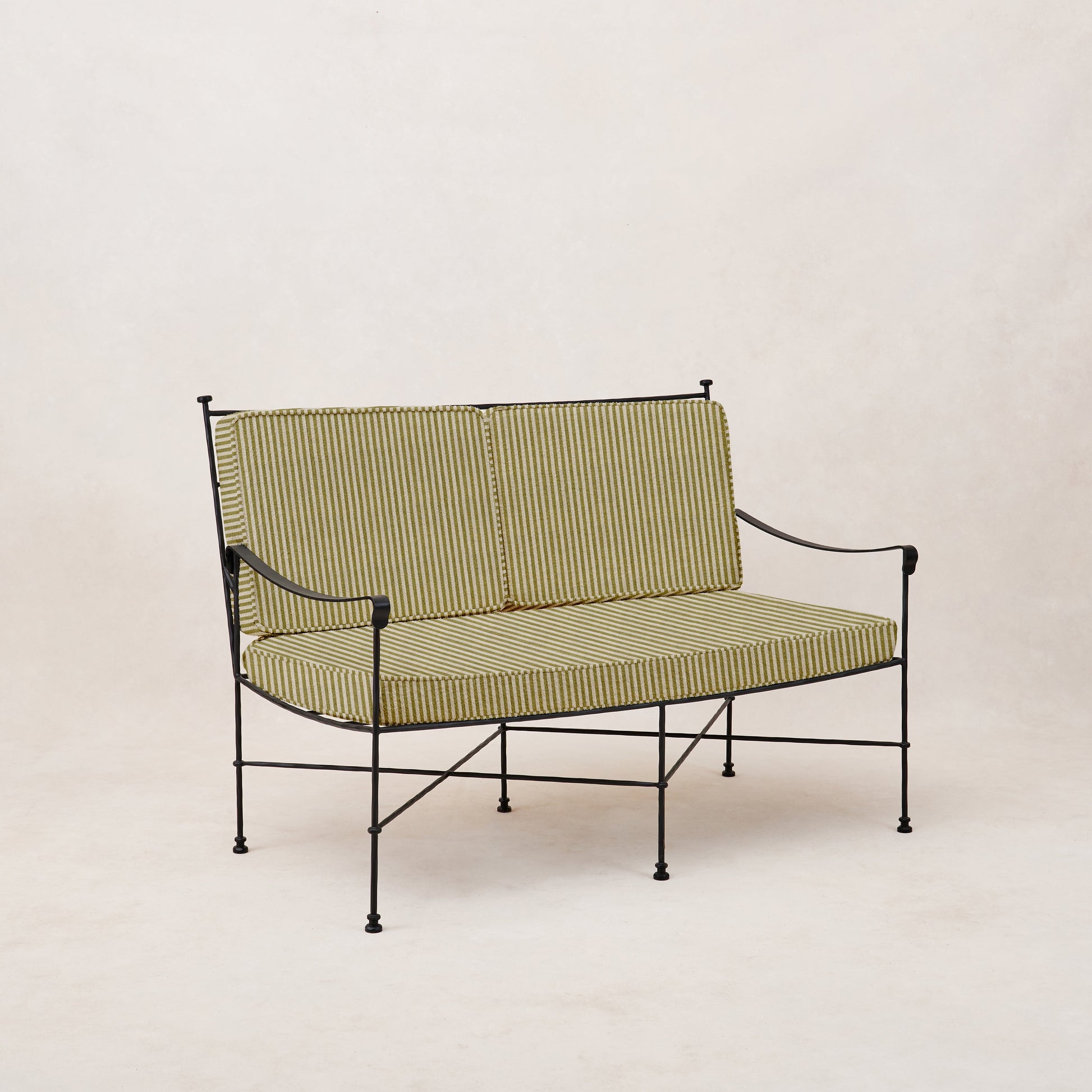 Provence Outdoor Loveseat - Olive Striped