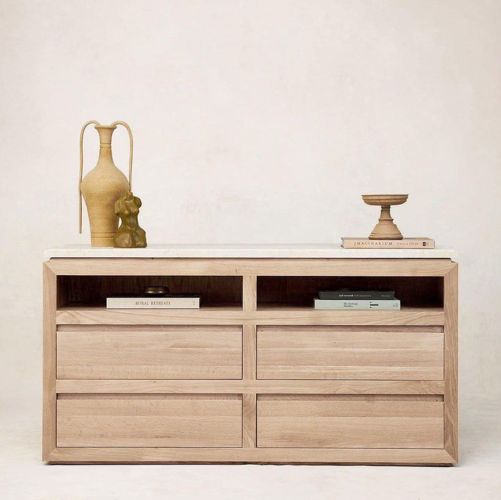 Sofita Marble Dresser - White Oak
