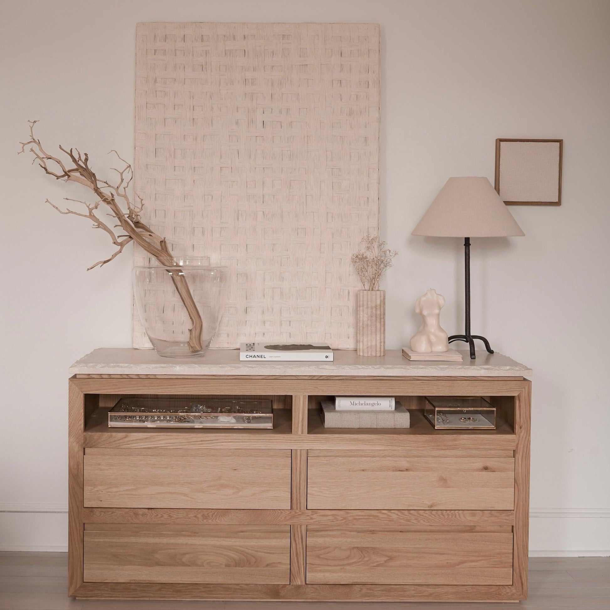 Sofita Marble Dresser - White Oak