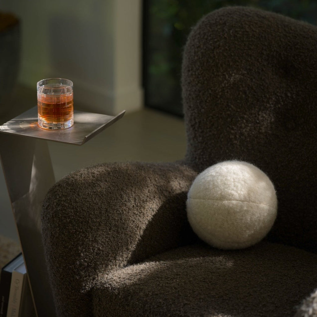 Teddy Sphere Pillow - Ivory